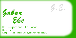 gabor eke business card